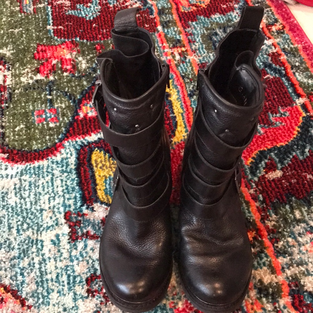 Gianni Bini Leather Boots with Buckles